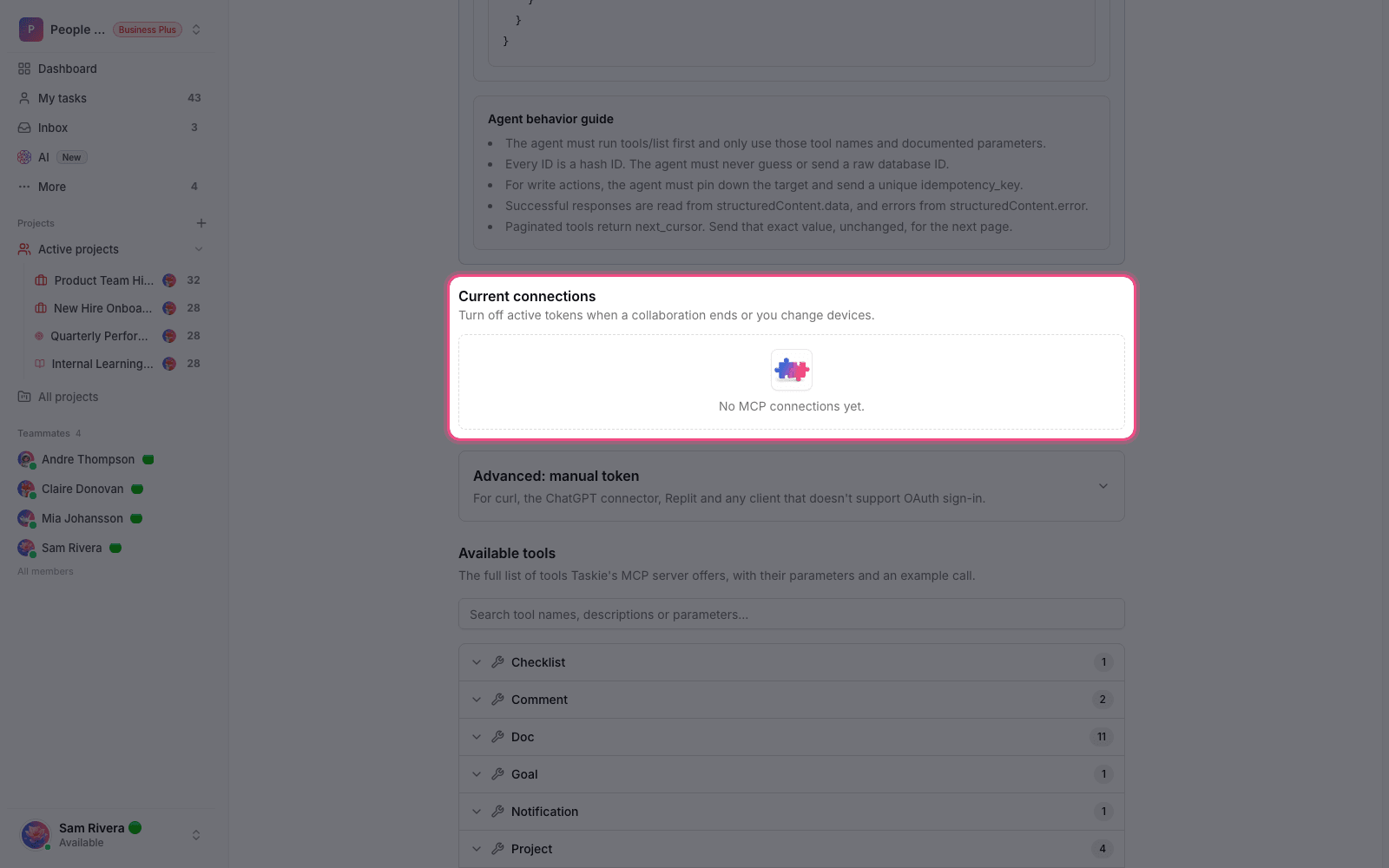 Token access management