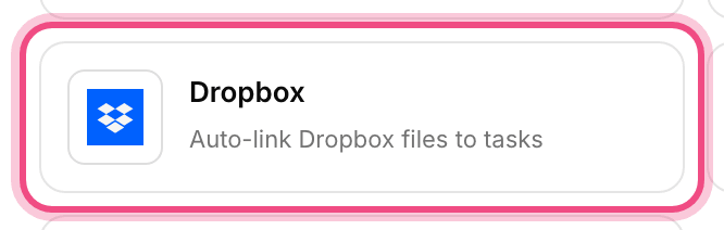 Dropbox connection
