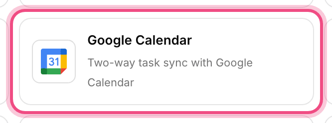 Google Calendar connection
