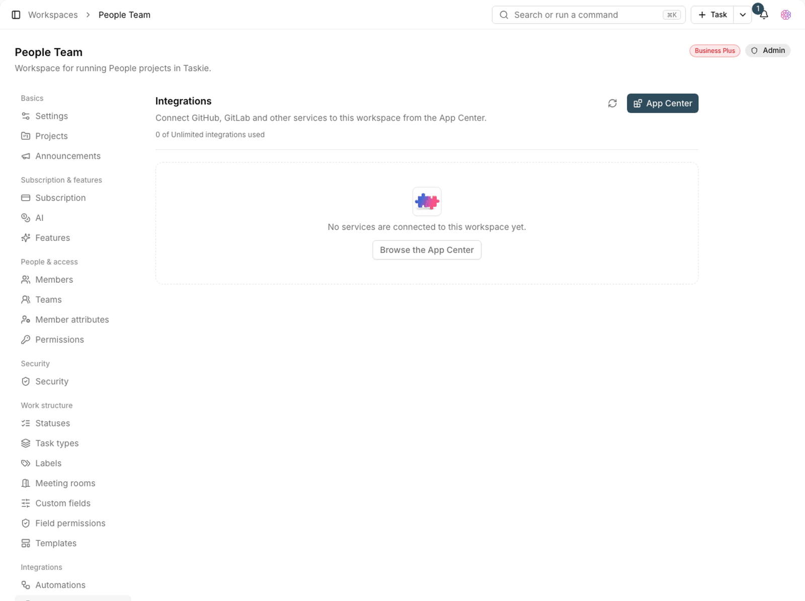 Workspace integrations