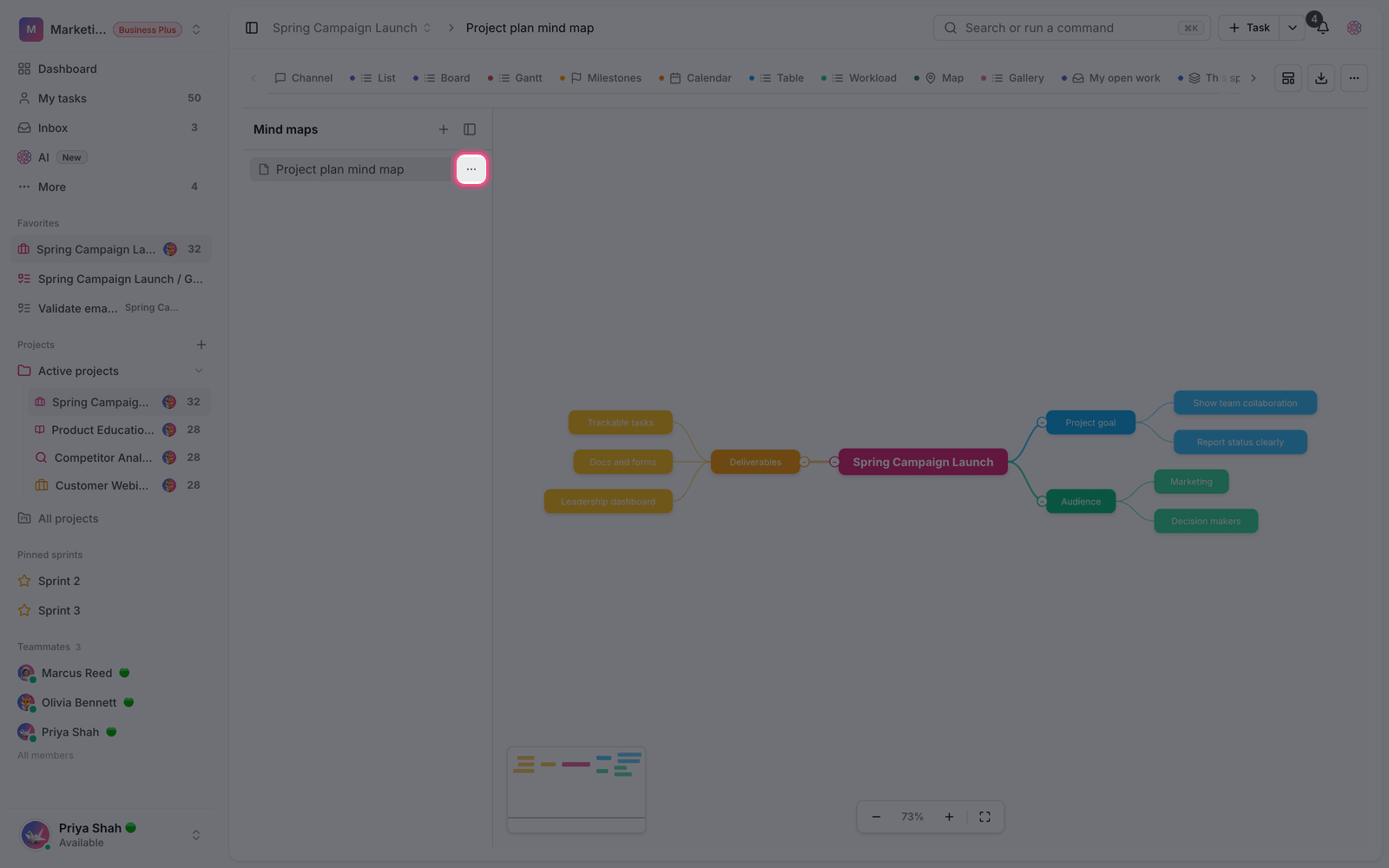 Mind map options