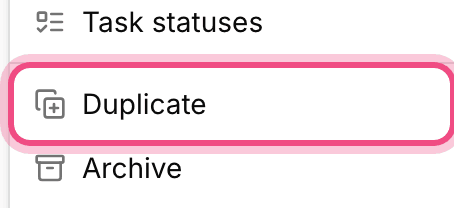 Duplicating a project