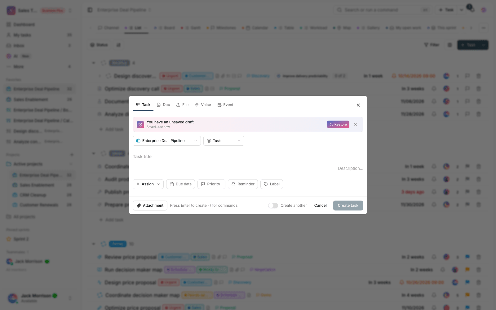 Draft autosave