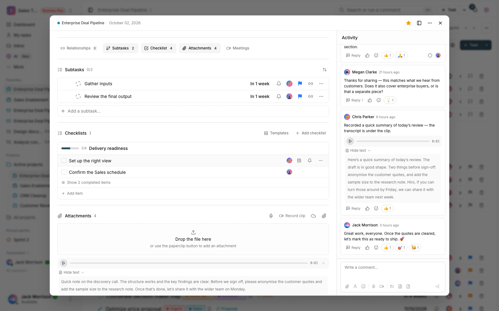 Subtasks