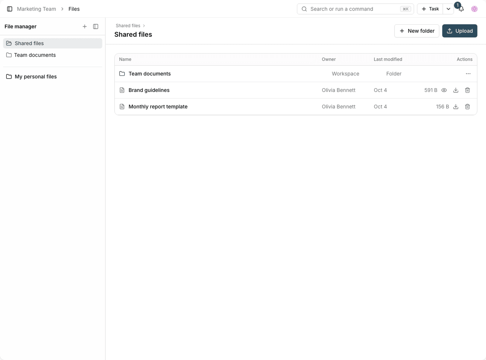 Workspace audio files