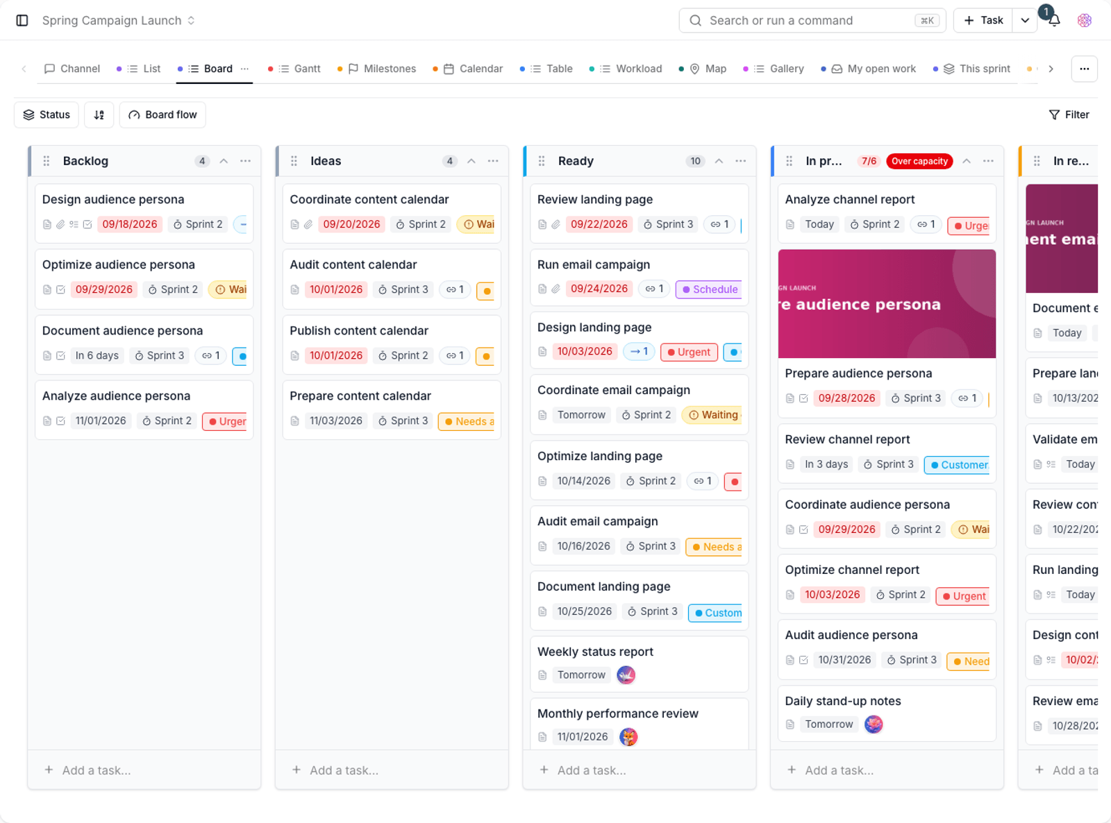 Project board view