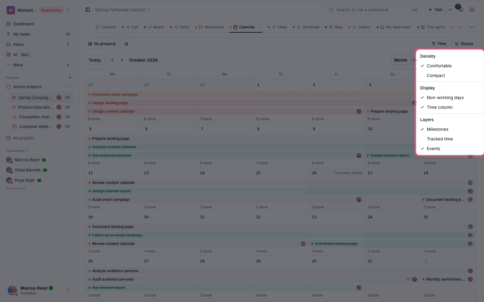 Calendar layers