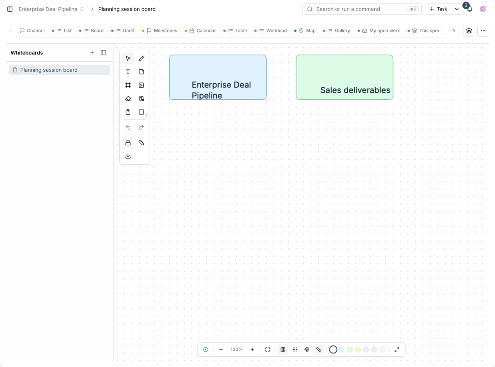 The redesigned whiteboard