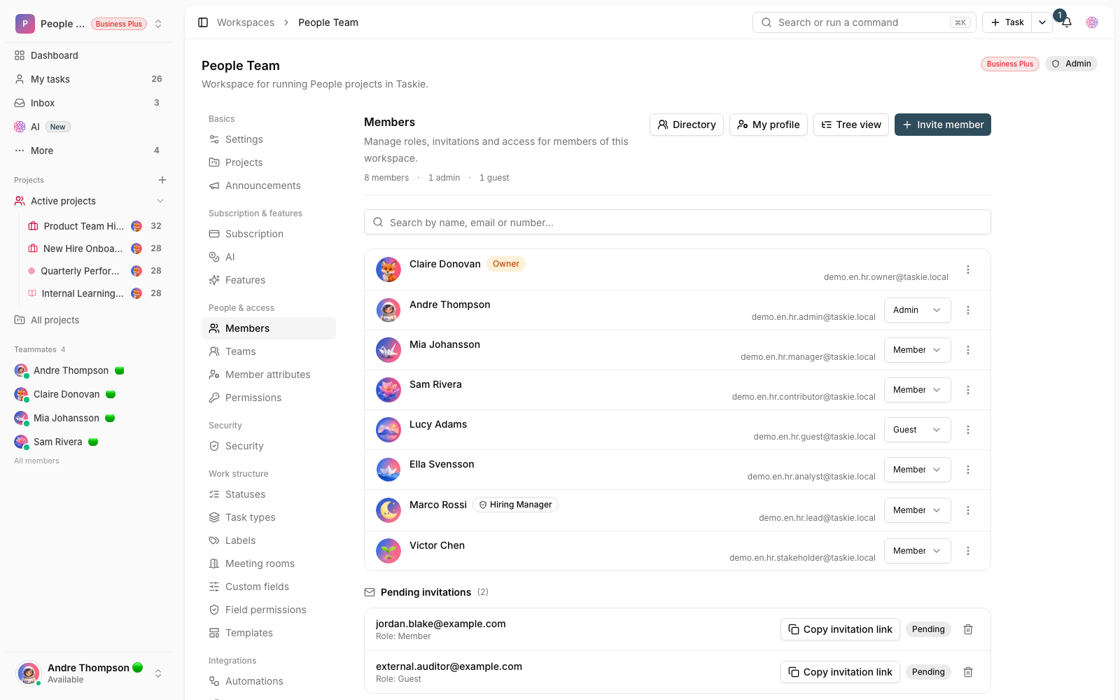 Teams and groups